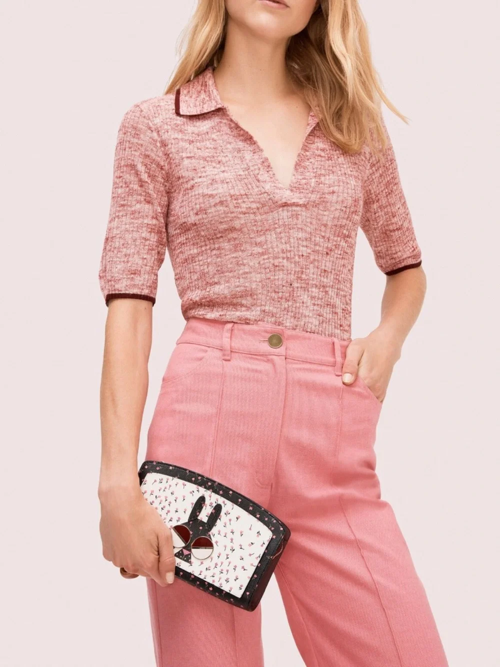 Kate Spade Spademals Money Bunny Floral Crossbody Wallet Bag